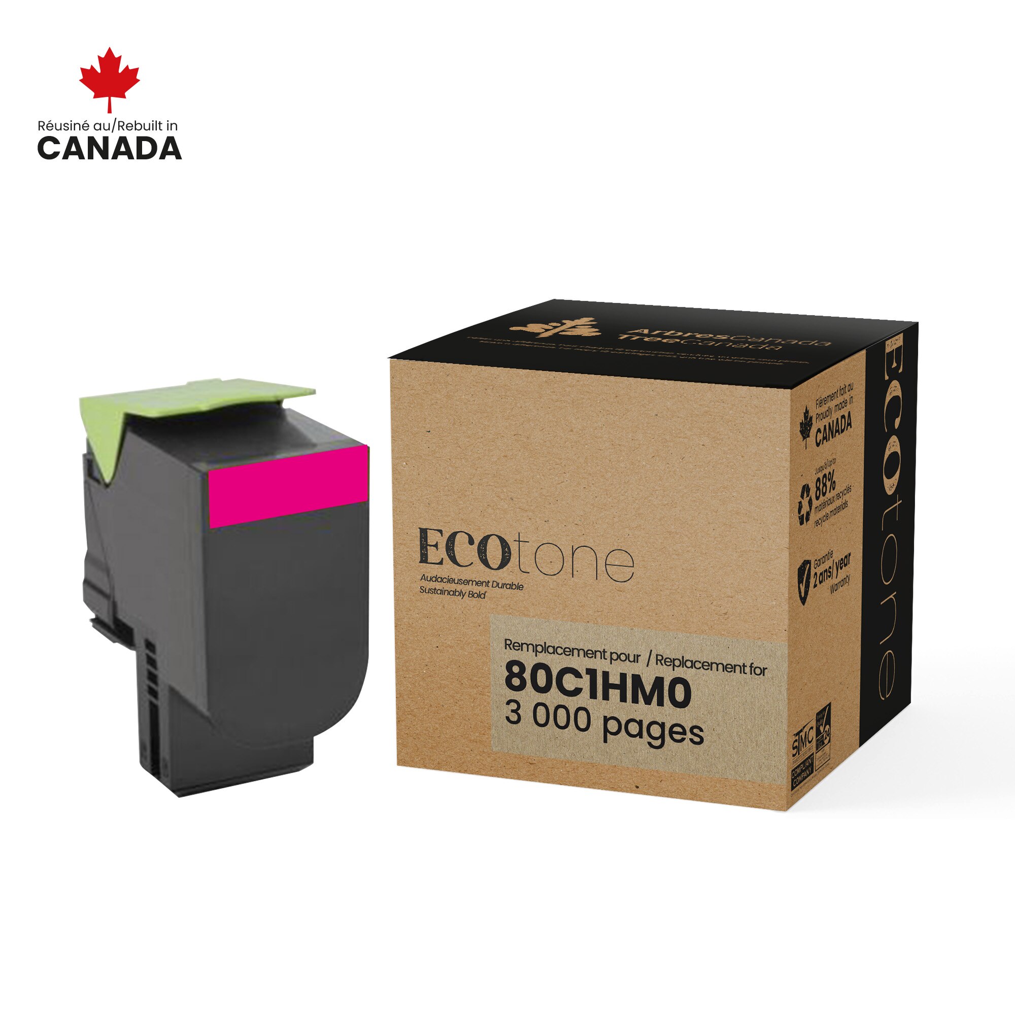 Lexmark 80C1HM0 Toner EcoTone Magenta 3K